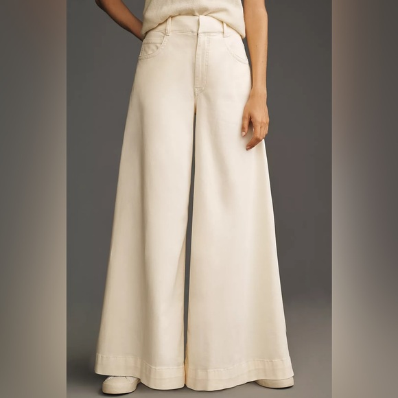 Anthropologie Pants - Wide Leg High-Rise Cream Pants
